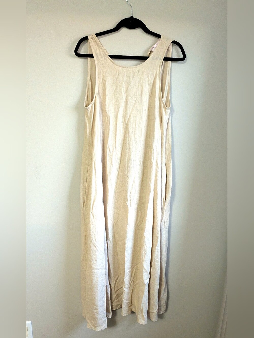 Fuscia Italy Linen Blend Long Dress-size Small